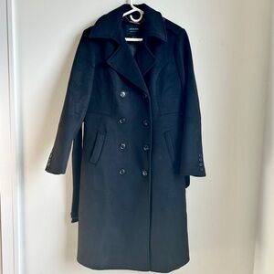 Escalier I Wool Blend Long Black Belted Peacoat I Size S I Winter Coat I EUC